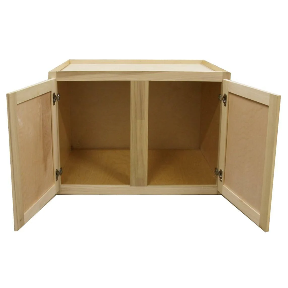 Kitchen Wall Cabinet | Unfinished Poplar | Shaker Style | 33x24x12 in.